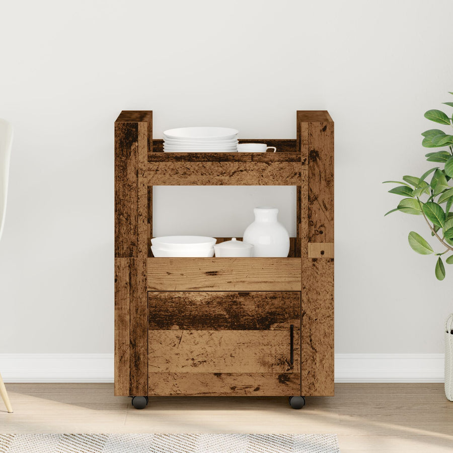 Keuken Trolley 60X45X80 Cm Bewerkt Hout Oude Hout