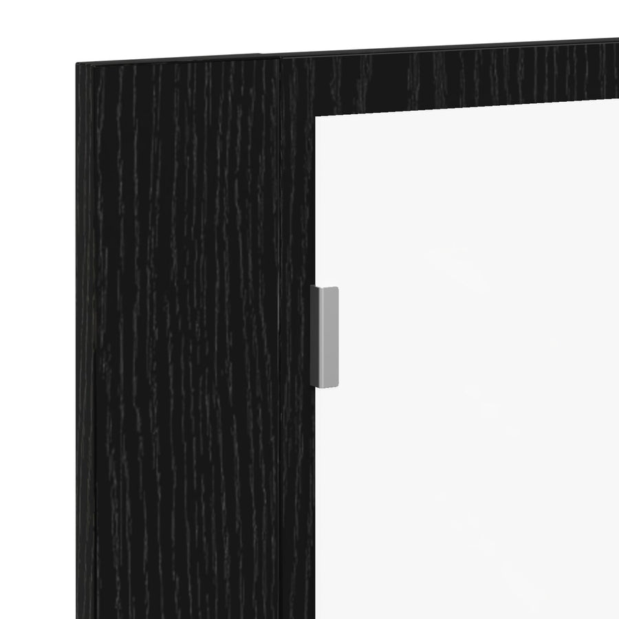 Led Spiegelkast Voor In De Badkamer Zwart Eiken 60X12X45 Cm Gelaagd Hout