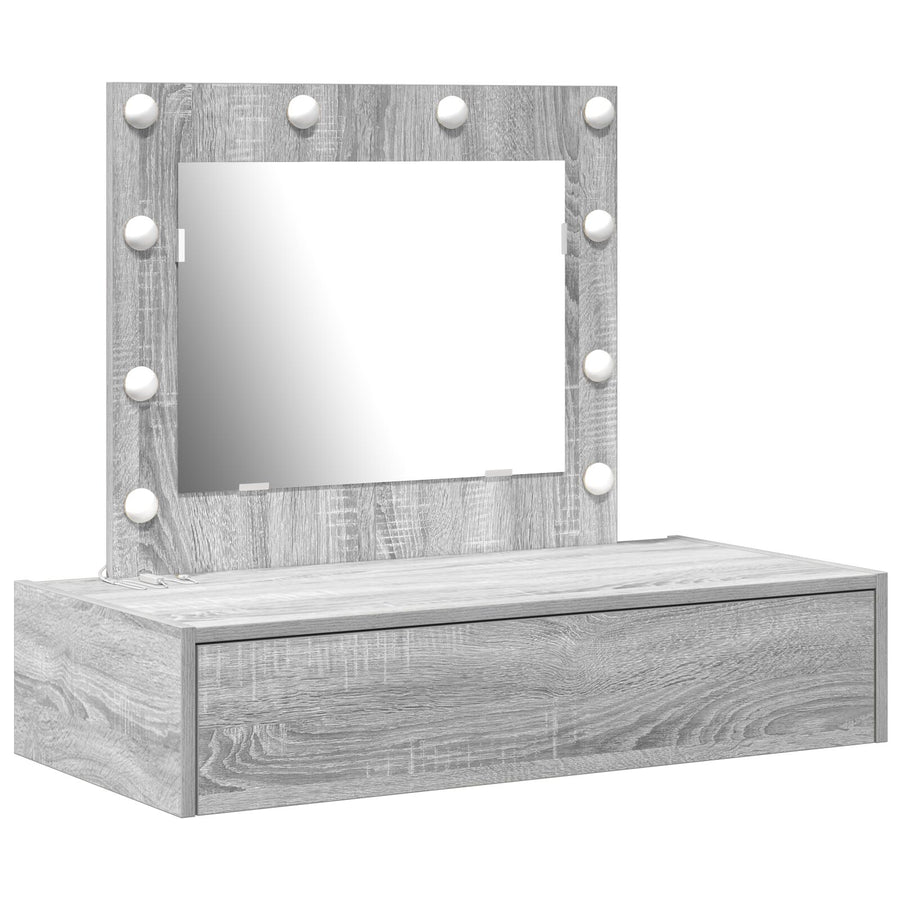 Wandkaptafel -Lampen 83 x 40 x 70 cm Grijze sonoma met LED