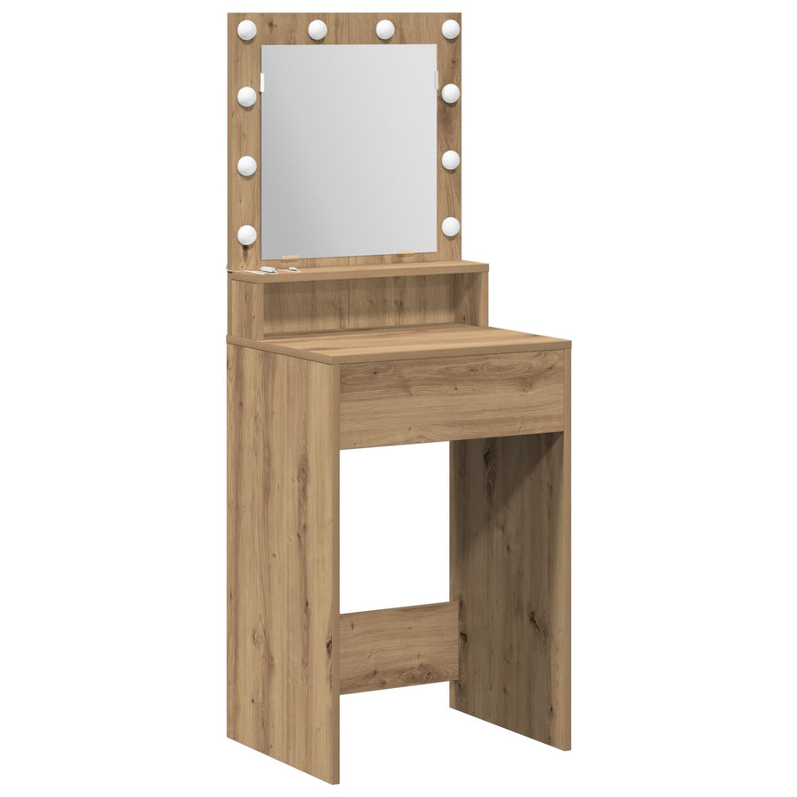 Kaptafel Met Led-Verlichting Artisan eiken 50 x 41 x 135 cm