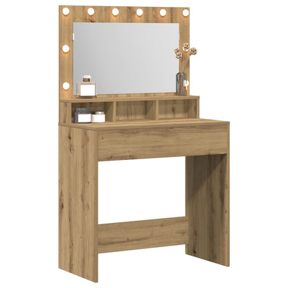 Kaptafel Met Led-Verlichting Artisan Eik Ambachtelijk eiken 79 x 41 x 135 cm