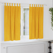 Verduisterende gordijnen 2 stuks mosterdgeel 140x175 cm polyester