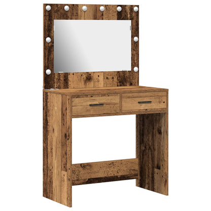 Kaptafel Met Led Lichten Oude Hout Rustiek hout 78,5 x 41 x 135 cm