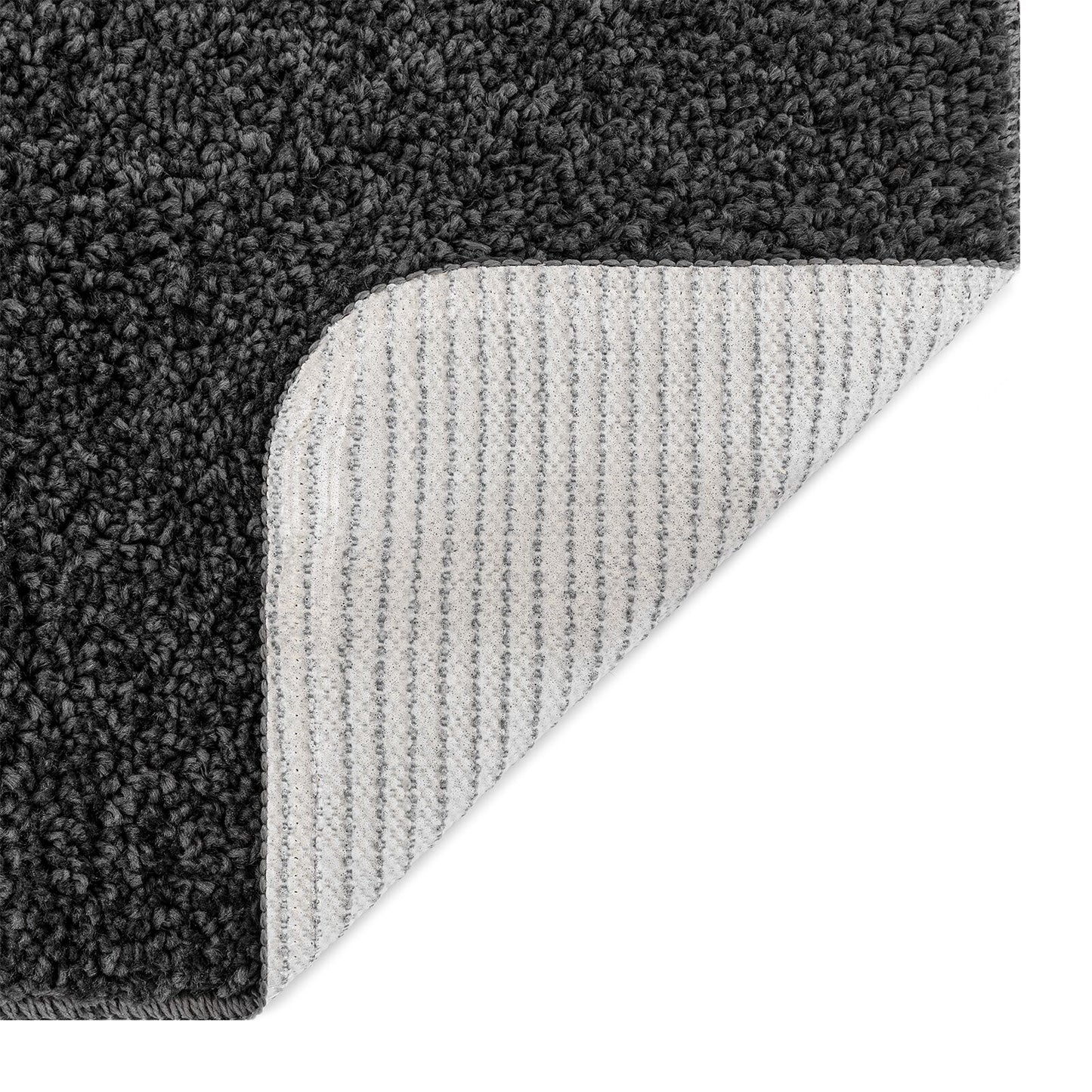 2-Delige Badmat Set Polypropeen Antislip Donkergrijs