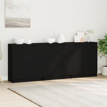 3-Delige Sideboards Engineered Wood Zwart eiken