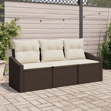 Tuinsofa Set Set Van 3 Bruin Rattan Buitensofa Rechthoekig Gegalvaniseerd Staal