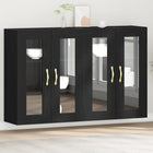 Buffetkast 2 stuks zwart eiken 69,5x34x90 cm