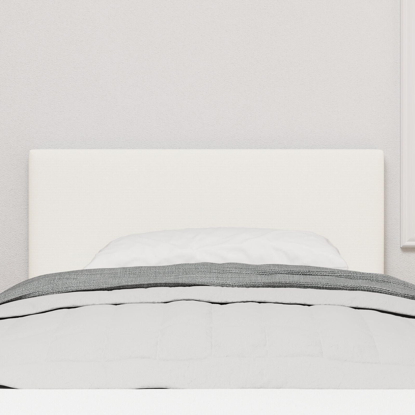 Hoofdbord Effen Design Korduroy Stof Crème 100 cm Laag hoofdbord