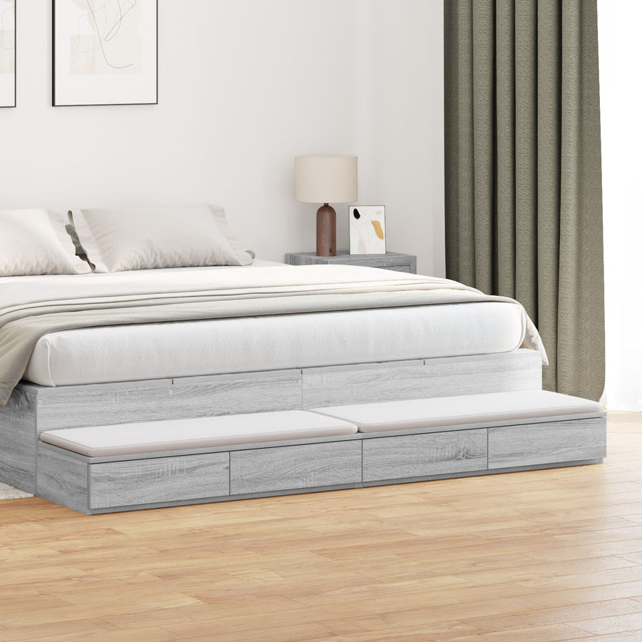 Bedladen 180X36,5X16,5 Cm Gelaagd Hout Grijs sonoma 180 x 36.5 x 16.5 cm