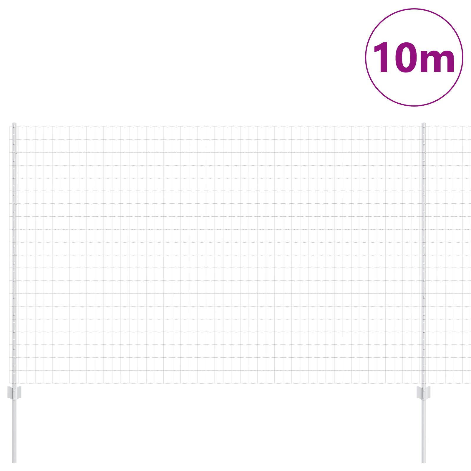 Tuinhek Set Set Van 2 Gegalvaniseerd Staal Staal 10 X 1.6 M