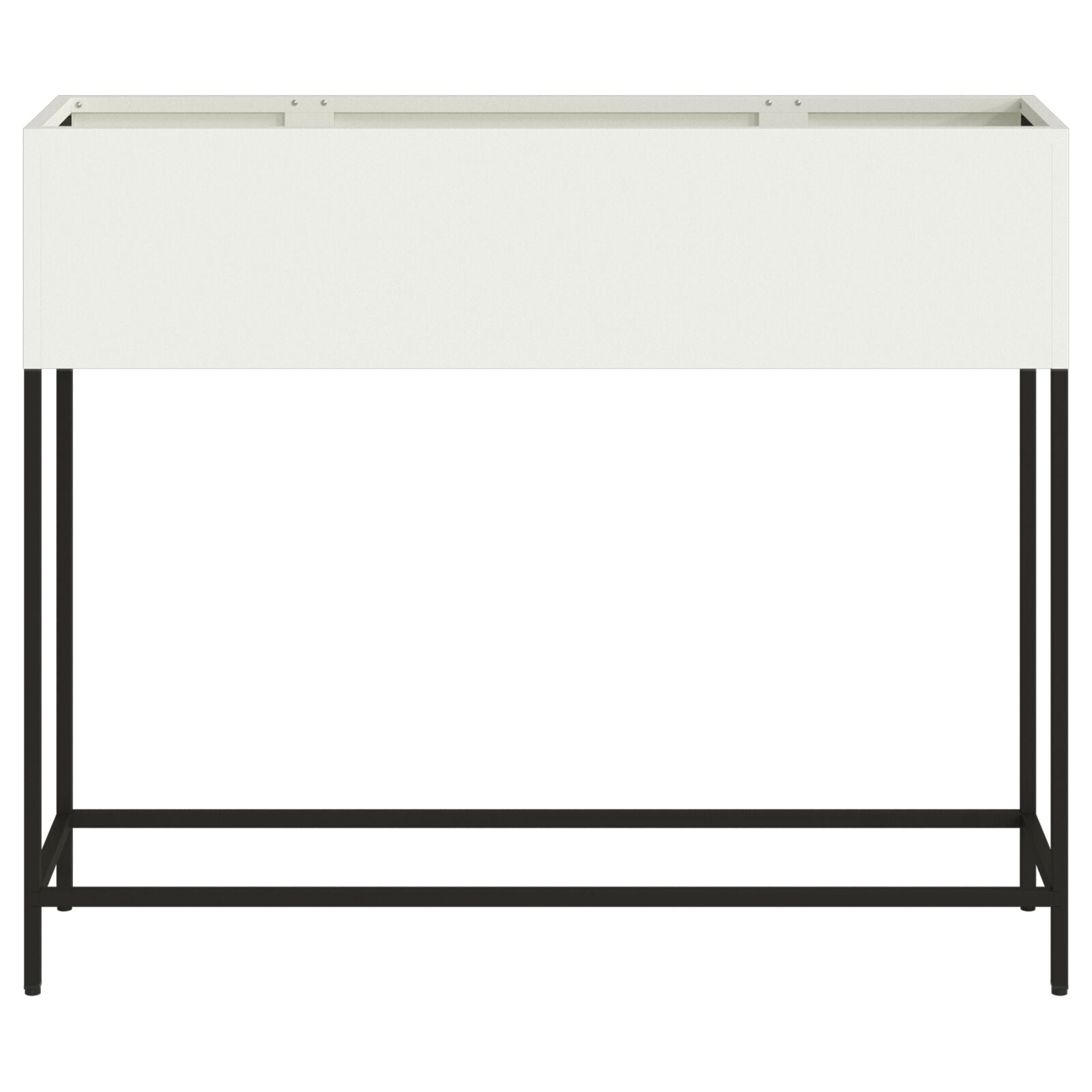 Verhoogde Tuinbed Staal Wit 100 x 26 x 82 cm