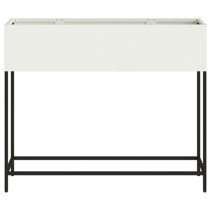 Verhoogde Tuinbed Staal Wit 100 x 26 x 82 cm