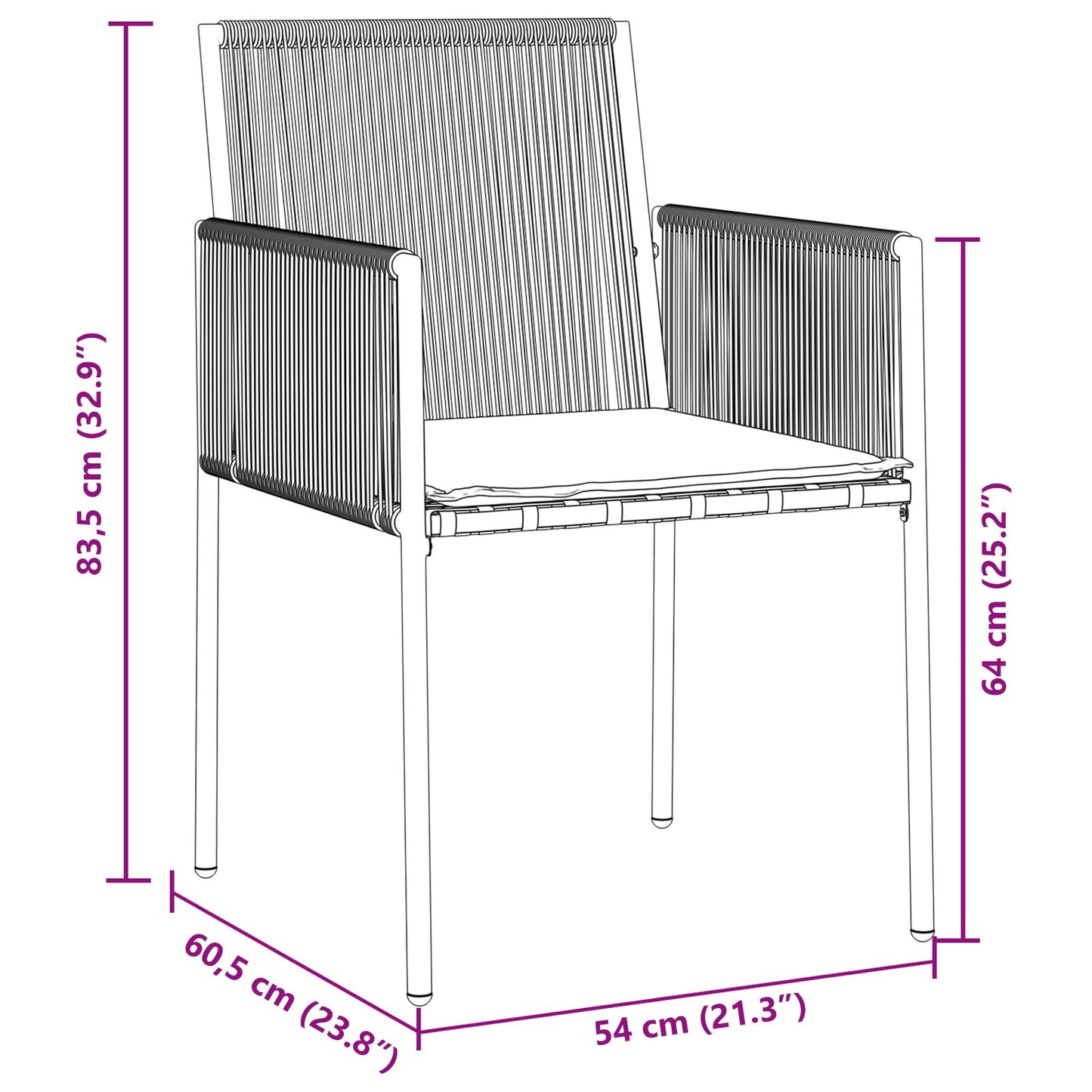 Set Van 4 Zwart, Lichtgrijs Pe Rattan, Schuim, Stof