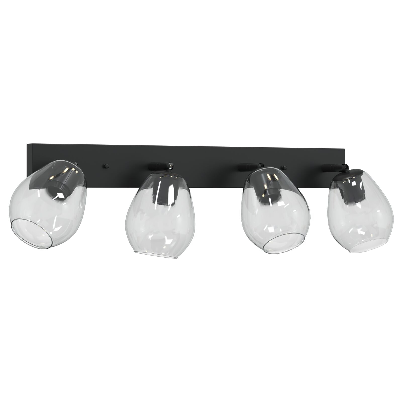 Plafondlamp Met Verstelbare Glazen Lampenkap Anthraciet E27 4
