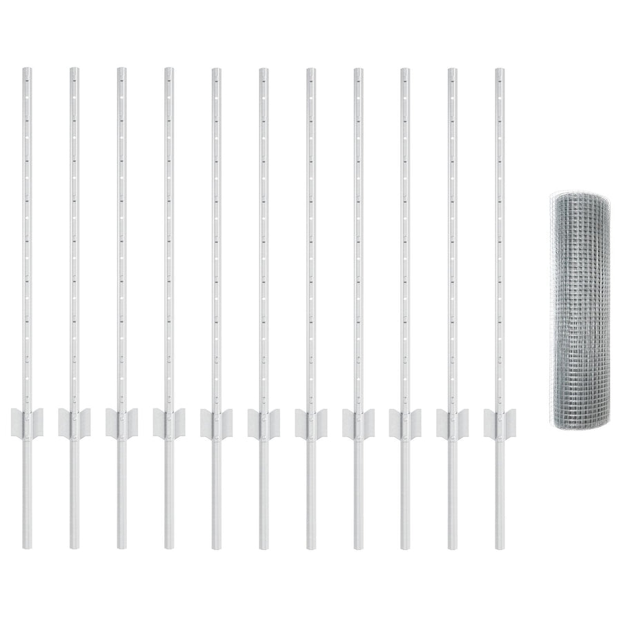 Gelaste Draadhek Met 11 U-Palen Zilver 0.8X25 M Staal
