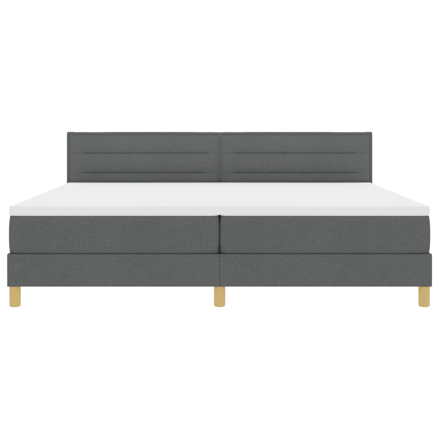 Boxspringbed Met Matras Stof Donkergrijs 200 x 200 cm Lijnen ontwerp