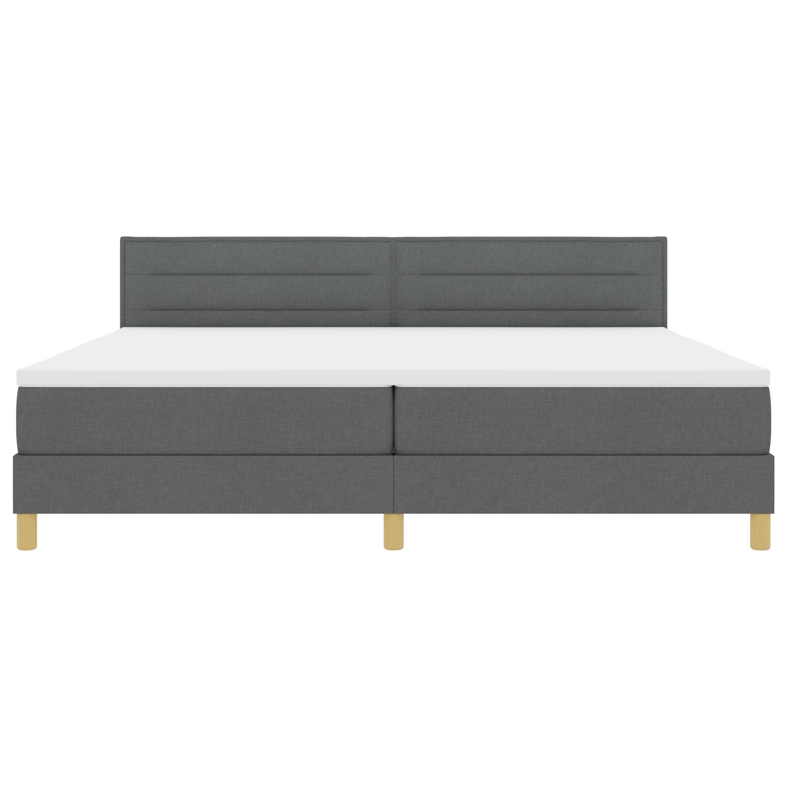 Boxspringbed Met Matras Stof Donkergrijs 200 x 200 cm Lijnen ontwerp