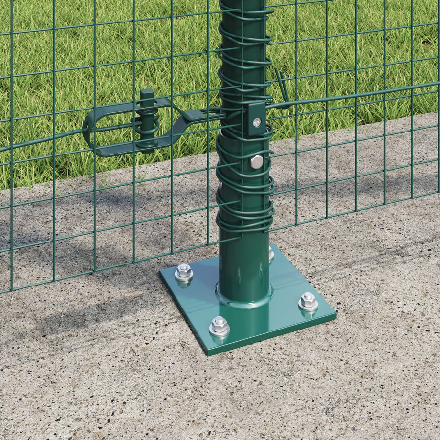 Gelaste Gaashek Met 13 Geflensde Palen Groen 1.2X25 M Staal Gegalvaniseerd Staal