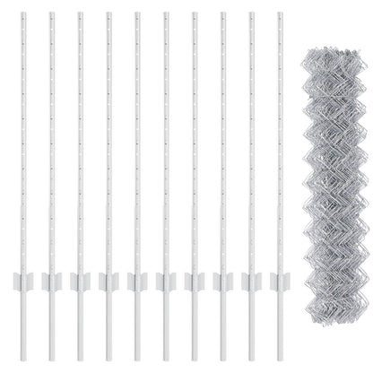 Kettinglinkhek Met 20 U Posts Zilver 1X10 M Staal