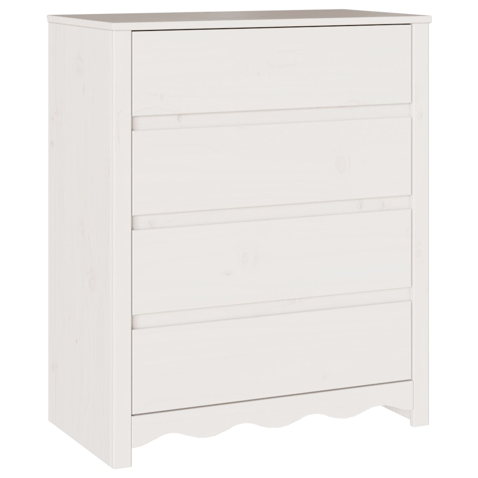 Ladekast ""Drammen"" 76,5X40X91 Cm Massief Hout Vuren Wit