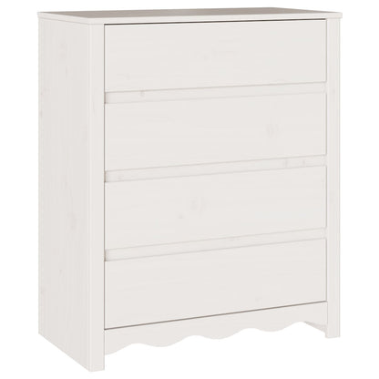 Ladekast ""Drammen"" 76,5X40X91 Cm Massief Hout Vuren Wit