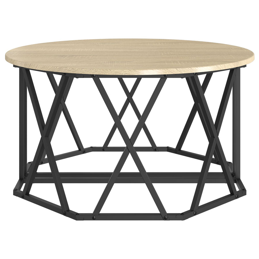 Salontafel 80X80X42 Cm Gelaagd Hout Sonoma eiken