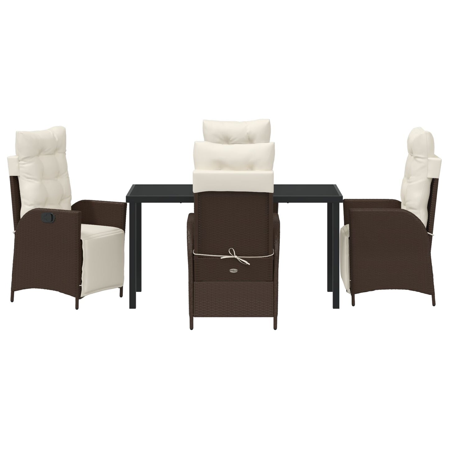 5-Delige Tuin Eetset Bruine Poly Rattan