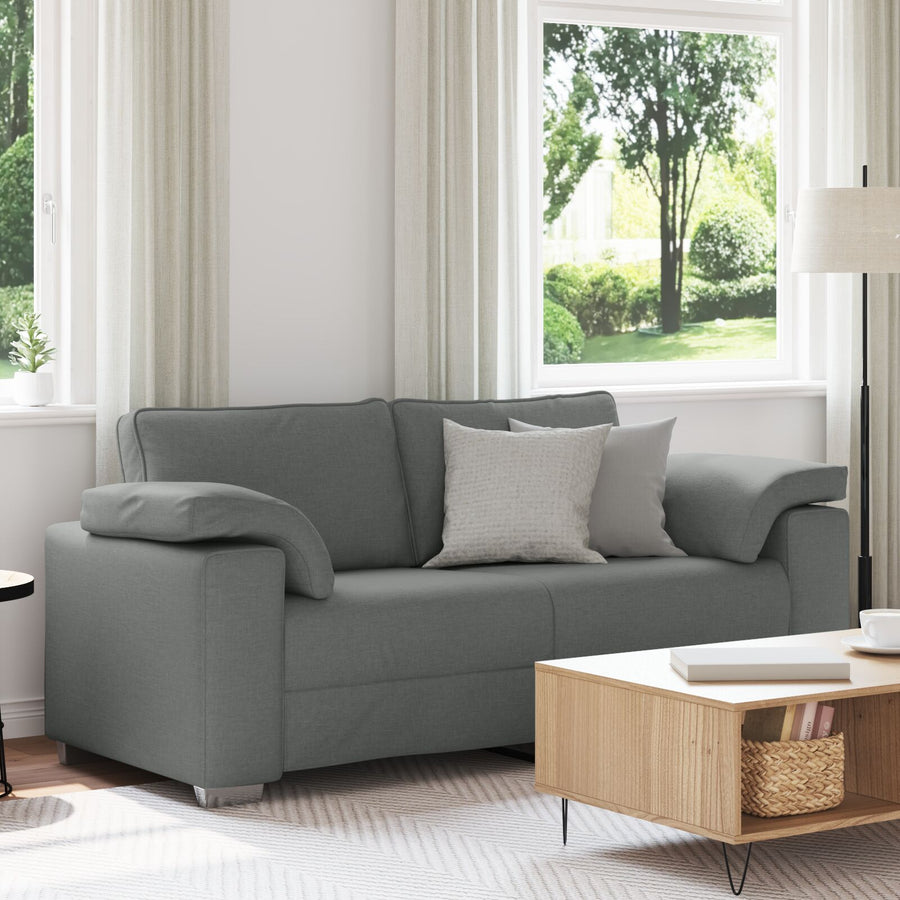 Love Seat Bank Stof Donkergrijs 140 cm