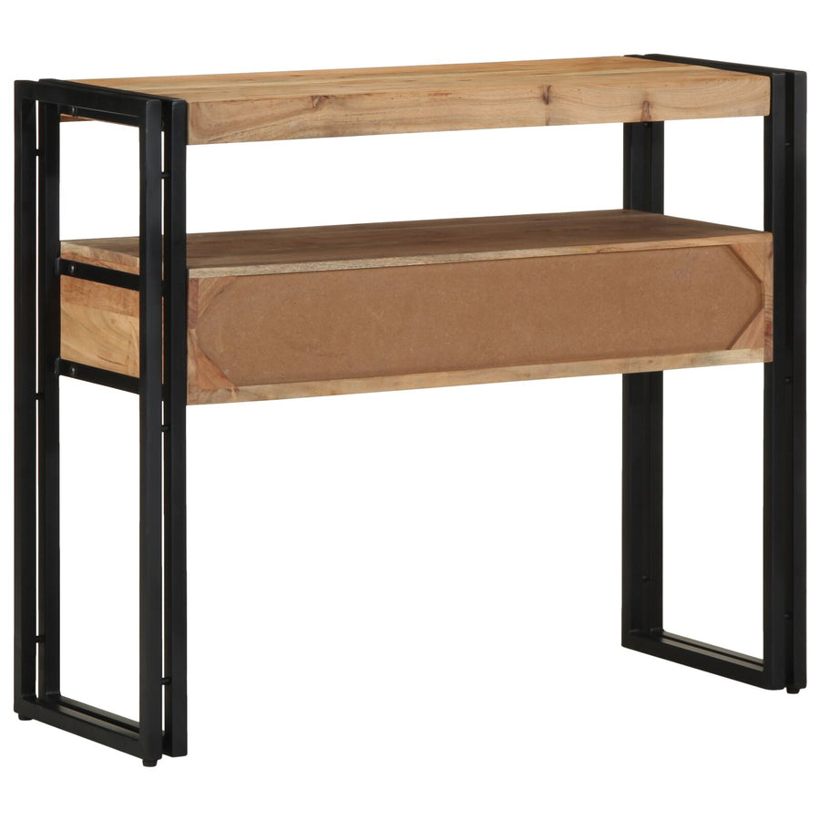 Console Tafel Zwart En Metaal 90 x 33 x 75 cm Massief acaciahout