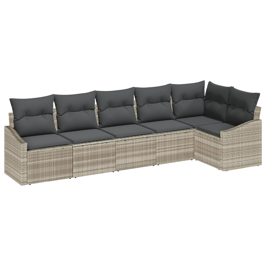 Tuin Sofa Set Set Van 6 Grijs Pe Wicker Tuin Sofa Stoel