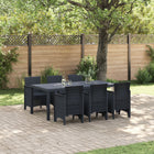 Garden Dining Set 7 pcs Anthracite Polypropylene
