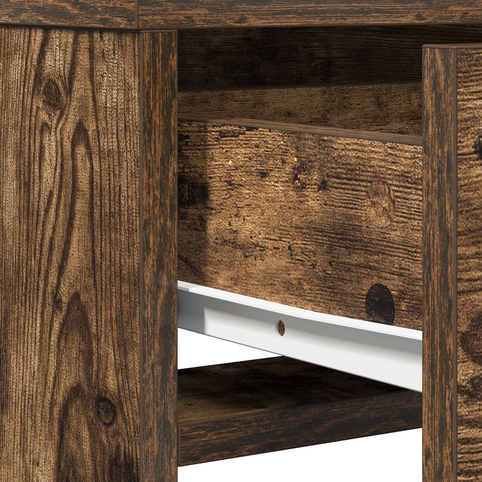 Kaptafel Met Lades 50 x 41 x 140 cm Gerookt eiken