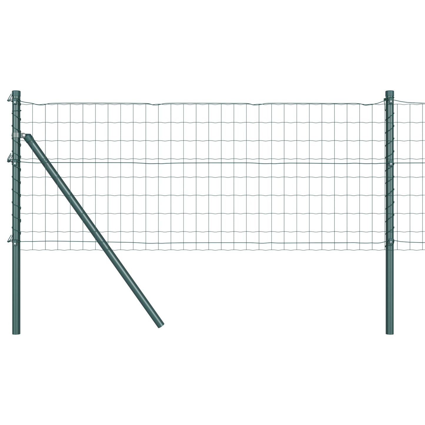Euro Hek Met 7 Posts 0.6X10 M Gegalvaniseerd Staal Groen Gegalvaniseerd Staal