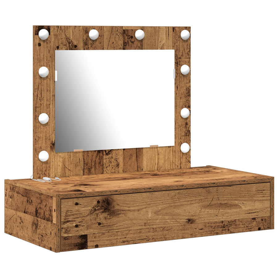 Wandgemonteerde Kaptafel -Lampen 83 x 40 x 70 cm Oud hout met LED