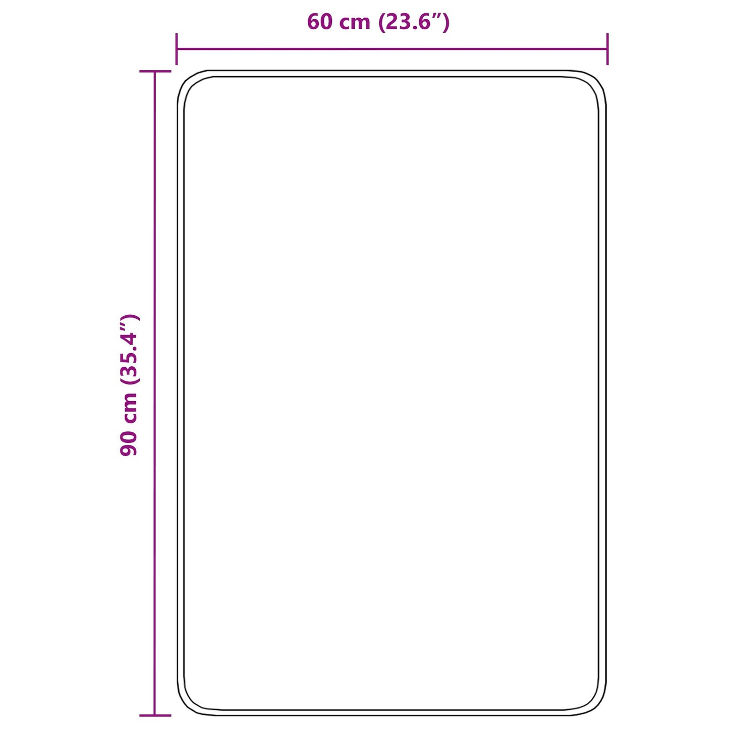 Badmat Rechthoekig Polypropeen Antislip Blauw 60 x 90 cm