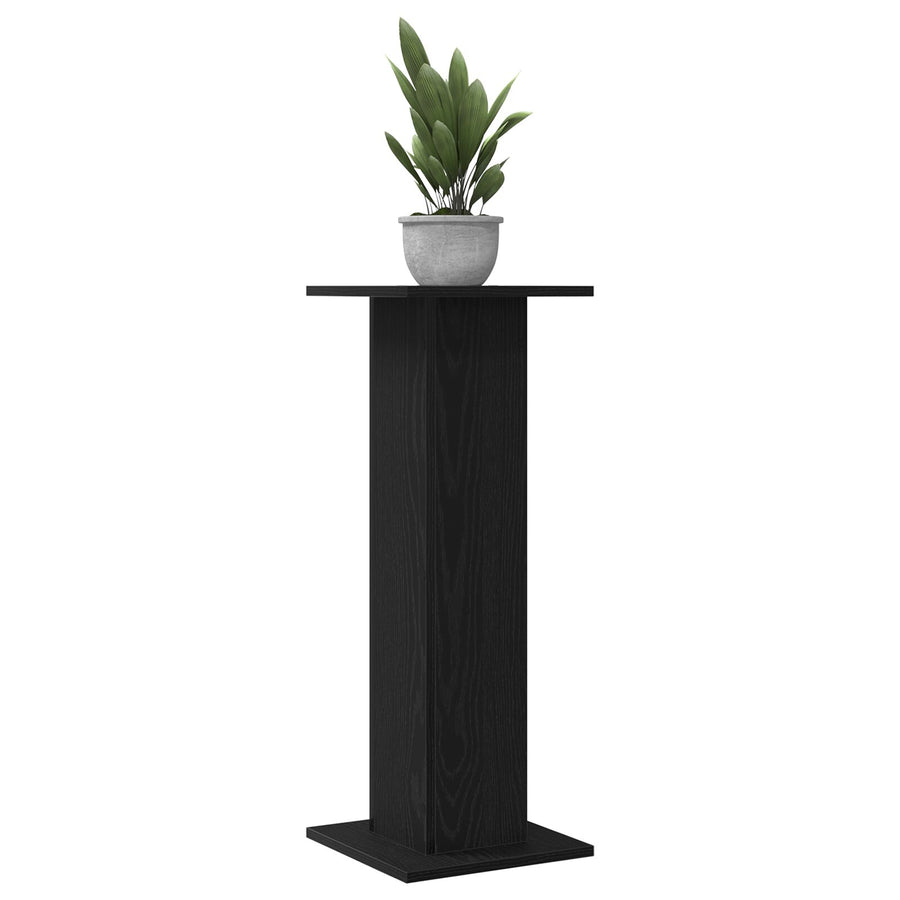 Plantenstandaard 2 Stuks Bewerkt Hout 30 x 30 x 80 cm Zwart eiken