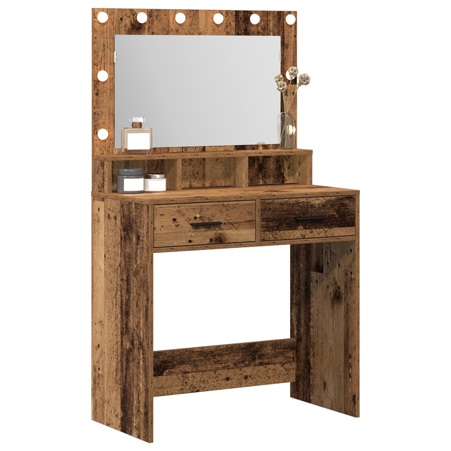 Kaptafel Met Led-Verlichting - Oud Hout 79 x 41 x 135 cm Oude Hout
