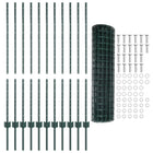 Fence with Pole Green 1.2 x 25 m Steel and PVC