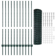 Fence with Pole Green 1.2 x 25 m Steel and PVC