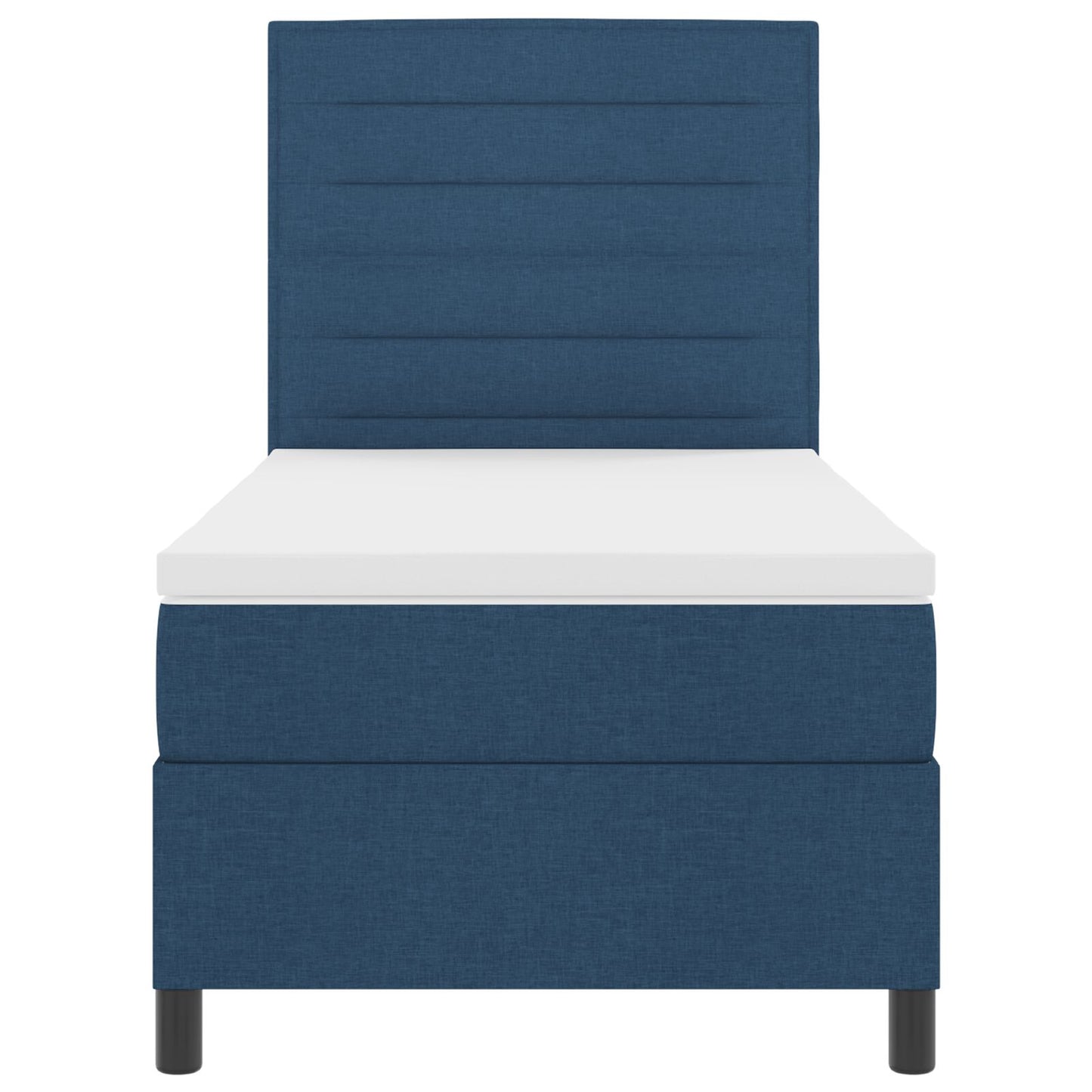 Boxspringbed Met Matras E Eenpersoons Stof Blauw 90 x 190 cm Lijnen ontwerp