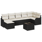 Tuinset poly rattan zwart 4 personen