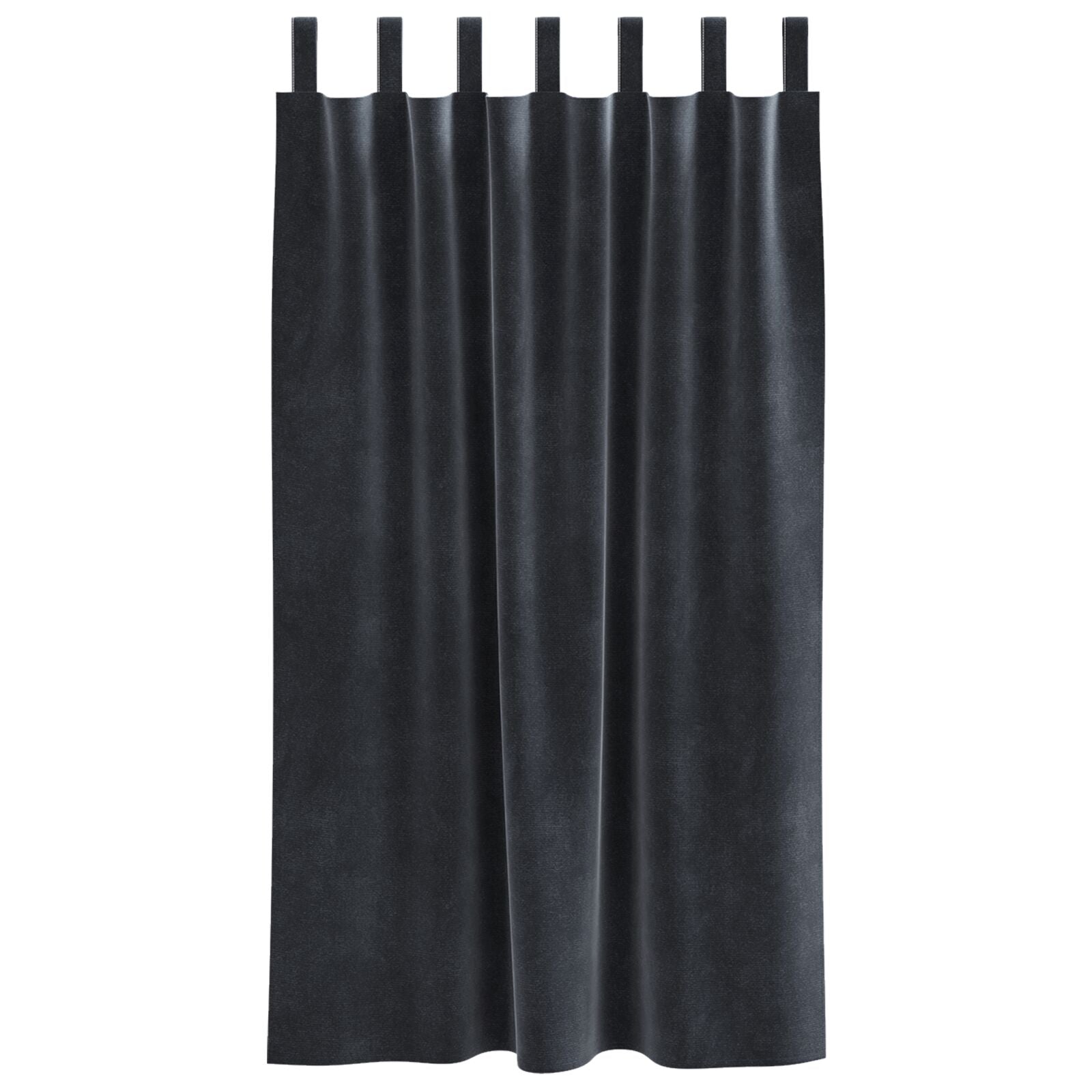 Zwarte Verduisteringsgordijnen 2 Stuks Fluweel Donkergrijs 140 x 175 cm met ophanglussen