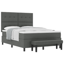 Boxspring Bed Met Matras & Bank Stof Donkergrijs 160 x 200 cm Met knopen