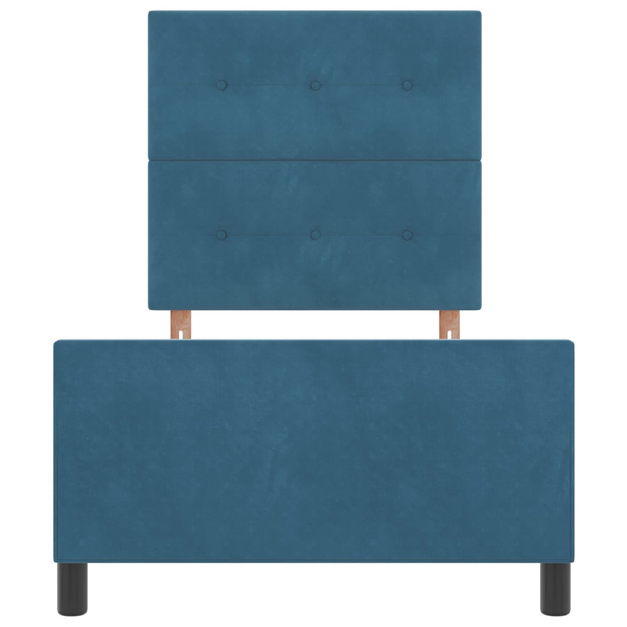 Bedframe In Donkerblauw Velours, 90X190 Cm Crème