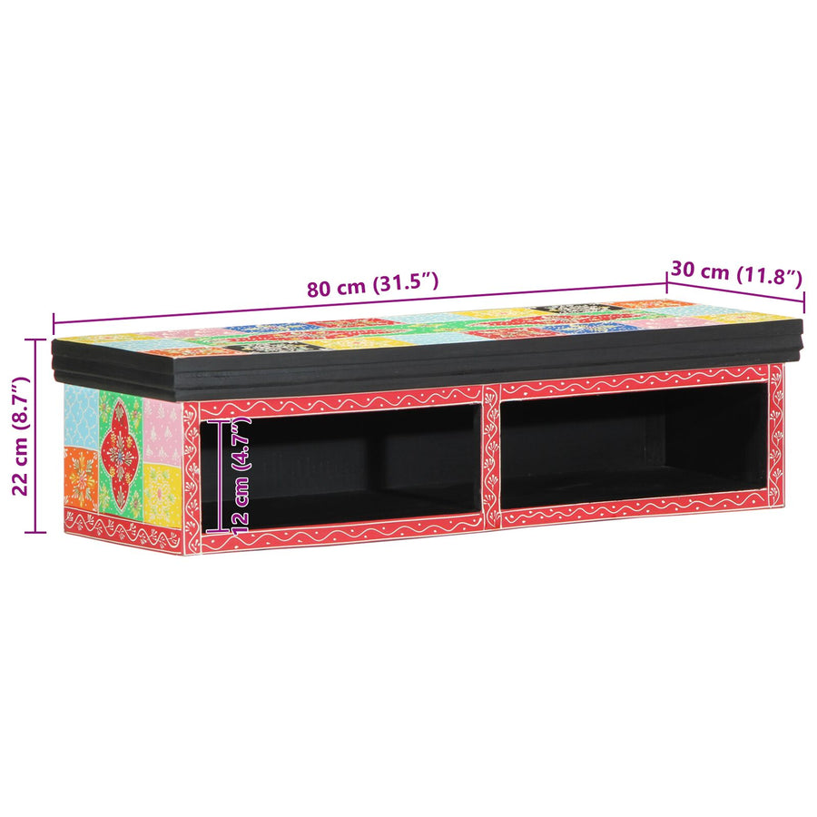 Tv-Meubel Muurgemonteerd Meerkleurig Geengineerd Hout 80 x 30 x 22 cm