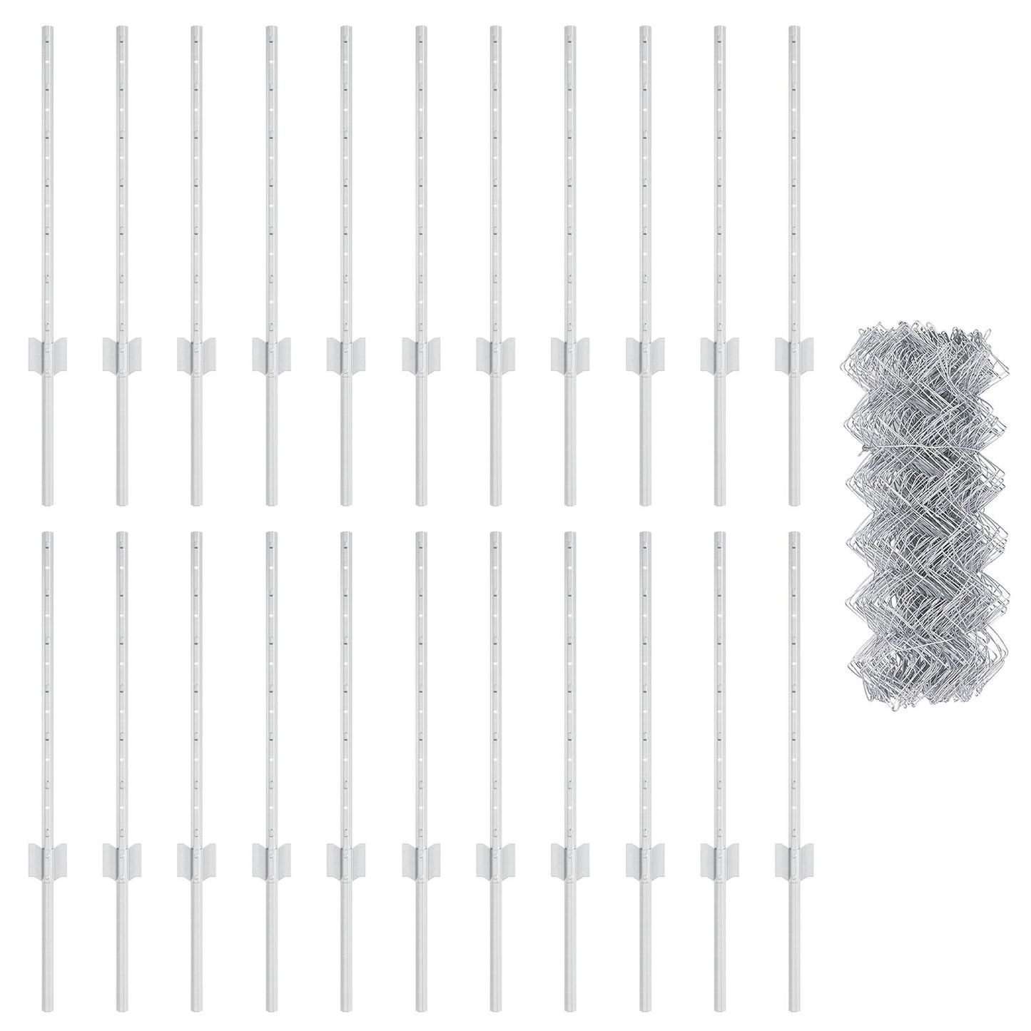 Kettinglink Hek Met 22 U-Palen Zilver 0.6X25 M Staal