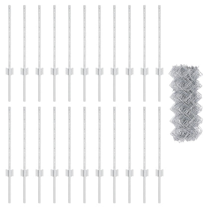 Kettinglink Hek Met 22 U-Palen Zilver 0.6X25 M Staal