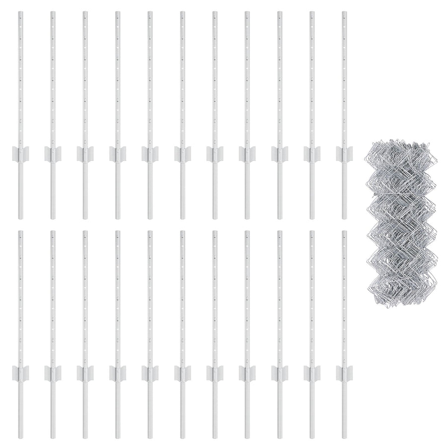 Kettinglink Hek Met 22 U-Palen Zilver 0.6X25 M Staal