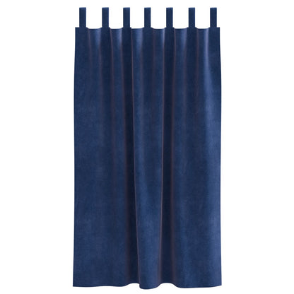 Blackout Gordijnen Met Hanglussen 2 Stuks E Velours Donkerblauw 140 x 175 cm met ophanglussen