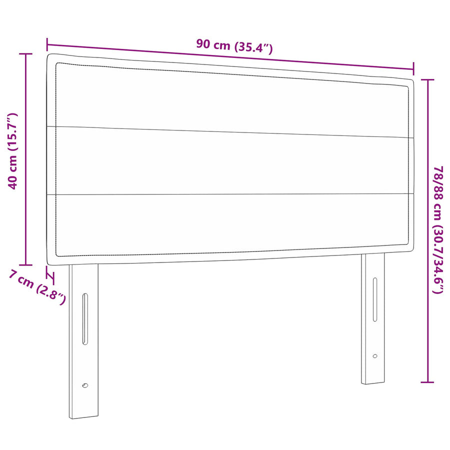 Hoofdbord Lijnen Ontwerp Stof Donkerbruin 90 cm Laag hoofdbord